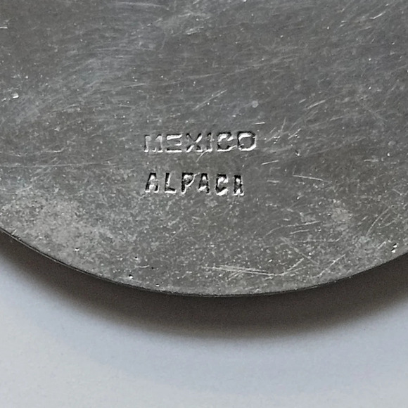 Vintage Alpaca Mexico Abalone Shell stars Silver Pendant - Picture 3 of 11